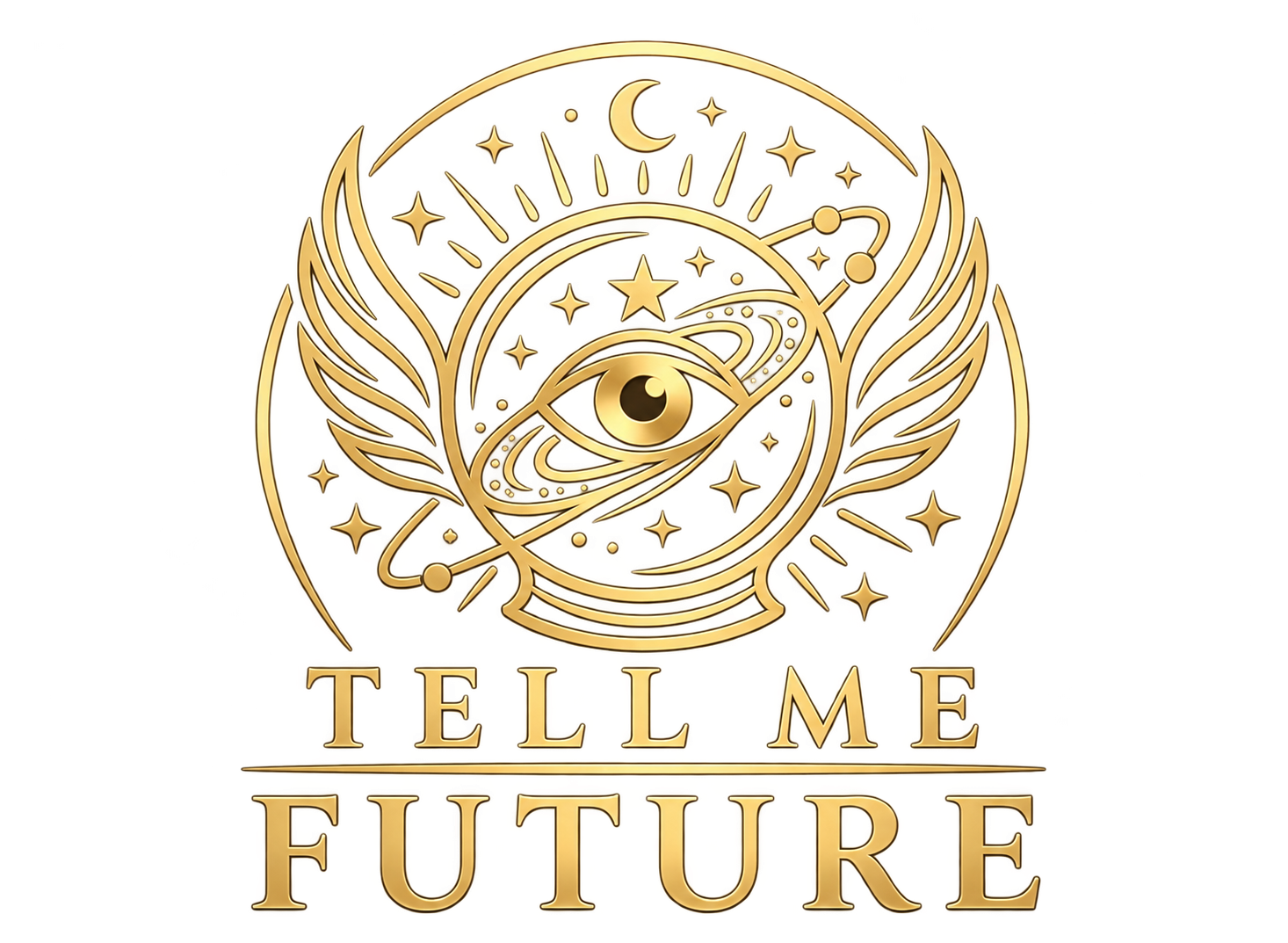 Gold celestial eye logo cutout